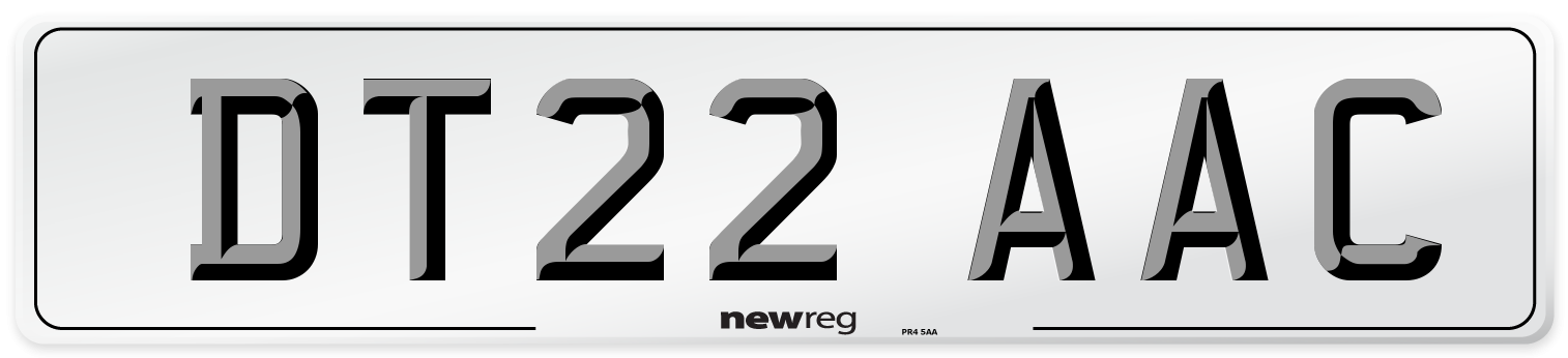 DT22 AAC Number Plate from New Reg
